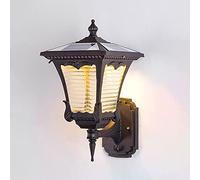 ZLLFHS Sconce Glass Lantern Outdoor Light Vintage Waterproof Porch Lamp, Outside Wall Lanterns Solar Garden Sconces for Corridor Villa Patio Garage Pathway