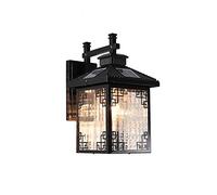 ZLLFHS Solar Powered LED Wall Mounted Lantern Light European Retro Waterproof Ip55 Outdoor Sconce Lamp Vintage External E27 Decor Garden Fence Door Lighting Wall Spotlights(Black)