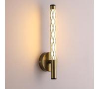 ZLLFHS Wall Sconces, Linear Wall Lamp Brass Finish 4W LED Small Sconce 30cm/11.8inch Minimalist Indoor Sconces Luminaire, Long Strip Wall Mount Lighting Fixture/Bedroom Bedside Licht(3000K)
