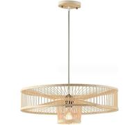 ZLLFHS Weaving Fixtures Lighting Southeast Asian Hanging Lamps with E27 Holder Open Weave Cane Rib Bell Pendant Lights,Wall lamp