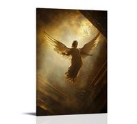 ZLLJXFZZ A Baroque-style Angel Floating in Golden Light, Inspired by Classical Frescoes Wall Art Mural Modern Decoration Hanging Art Poster 20x30inch(50x75cm)