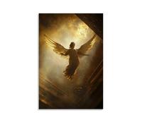 ZLLJXFZZ A Baroque-style Angel Floating in Golden Light, Inspired by Classical Frescoes Wall Art Mural Modern Decoration Hanging Art Poster 16x24inch(40x60cm)