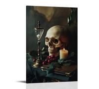 ZLLJXFZZ A Baroque-style still Life with Skull, Candle, And Hourglass (vanitas Theme) Wall Art Mural Modern Decoration Hanging Art Poster 20x30inch(50x75cm)