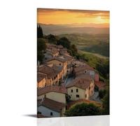 ZLLJXFZZ A Bird’s-eye View of An Italian Hill Town at Sunset Wall Art Mural Modern Decoration Hanging Art Poster 16x24inch(40x60cm)