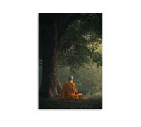 ZLLJXFZZ A Contemplative Monk Under A Tree, Spiritual Serenity Wall Art Mural Modern Decoration Hanging Art Poster 16x24inch(40x60cm)
