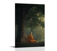 ZLLJXFZZ A Contemplative Monk Under A Tree, Spiritual Serenity Wall Art Mural Modern Decoration Hanging Art Poster 20x30inch(50x75cm)