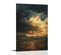 ZLLJXFZZ A Dramatic Oil Painting of Storm Clouds over A Battlefield Wall Art Mural Modern Decoration Hanging Art Poster 24x36inch(60x90cm)