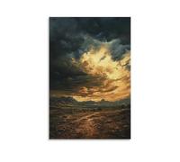 ZLLJXFZZ A Dramatic Oil Painting of Storm Clouds over A Battlefield Wall Art Mural Modern Decoration Hanging Art Poster 24x36inch(60x90cm)