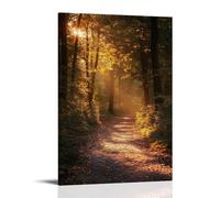 ZLLJXFZZ A Forest Path with Golden Sunlight Filtering through Trees, Poetic Realism Wall Art Mural Modern Decoration Hanging Art Poster 20x30inch(50x75cm)