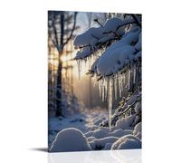 ZLLJXFZZ A Frosty Winter Morning with Icicles Hanging from Tree Branches And A Soft Blanket of Snow Wall Art Mural Modern Decoration Hanging Art Poster 20x30inch(50x75cm)