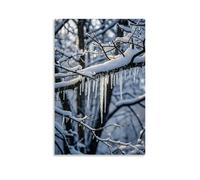 ZLLJXFZZ A Frosty Winter Morning with Icicles Hanging from Tree Branches And A Soft Blanket of Snow Wall Art Mural Modern Decoration Hanging Art Poster 20x30inch(50x75cm)