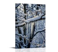 ZLLJXFZZ A Frosty Winter Morning with Icicles Hanging from Tree Branches And A Soft Blanket of Snow Wall Art Mural Modern Decoration Hanging Art Poster 20x30inch(50x75cm)