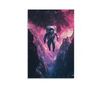ZLLJXFZZ A Futuristic Astronaut Floating through A Glitch-art Nebula with Fractal Mountains in The Distance Wall Art Mural Modern Decoration Hanging Art Poster 16x24inch(40x60cm)