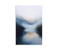 ZLLJXFZZ A Misty Morning in The Scottish Highlands, Oil Landscape Wall Art Mural Modern Decoration Hanging Art Poster 12x18inch(30x45cm)