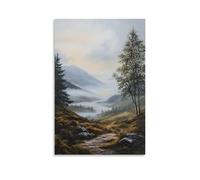 ZLLJXFZZ A Misty Morning in The Scottish Highlands, Oil Landscape Wall Art Mural Modern Decoration Hanging Art Poster 16x24inch(40x60cm)