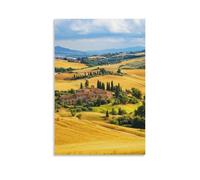 ZLLJXFZZ A Panoramic View of Tuscany with Golden Fields And Villas Wall Art Mural Modern Decoration Hanging Art Poster 12x18inch(30x45cm)