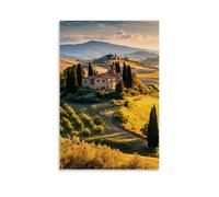 ZLLJXFZZ A Panoramic View of Tuscany with Golden Fields And Villas Wall Art Mural Modern Decoration Hanging Art Poster 24x36inch(60x90cm)