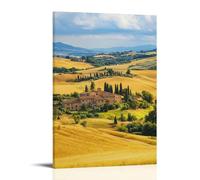 ZLLJXFZZ A Panoramic View of Tuscany with Golden Fields And Villas Wall Art Mural Modern Decoration Hanging Art Poster 16x24inch(40x60cm)