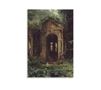 ZLLJXFZZ A Roman Ruin Overtaken by Nature, Romantic Decay Theme Wall Art Mural Modern Decoration Hanging Art Poster 08x12inch(20x30cm)