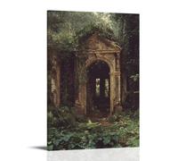 ZLLJXFZZ A Roman Ruin Overtaken by Nature, Romantic Decay Theme Wall Art Mural Modern Decoration Hanging Art Poster 16x24inch(40x60cm)