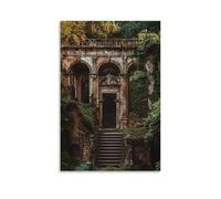 ZLLJXFZZ A Roman Ruin Overtaken by Nature, Romantic Decay Theme Wall Art Mural Modern Decoration Hanging Art Poster 24x36inch(60x90cm)