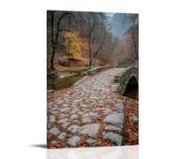 ZLLJXFZZ A Stone Bridge over A Quiet River in Autumn Wall Art Mural Modern Decoration Hanging Art Poster 20x30inch(50x75cm)