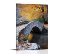 ZLLJXFZZ A Stone Bridge over A Quiet River in Autumn Wall Art Mural Modern Decoration Hanging Art Poster 20x30inch(50x75cm)