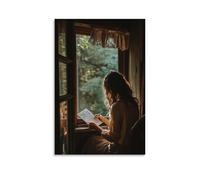 ZLLJXFZZ A Woman Writing A Letter by The Window, Nostalgia And Emotion Wall Art Mural Modern Decoration Hanging Art Poster 08x12inch(20x30cm)