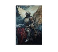 ZLLJXFZZ A9HQ64 Christian Knight Oil Painting Wall Art Mural Modern Decoration Hanging Art Poster 08x12inch(20x30cm)