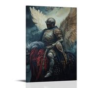 ZLLJXFZZ A9HQ64 Christian Knight Oil Painting Wall Art Mural Modern Decoration Hanging Art Poster 08x12inch(20x30cm)