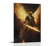 ZLLJXFZZ Angel Poster Archangel, Fiery Sword Wall Art Mural Modern Decoration Hanging Art Poster 12x18inch(30x45cm)