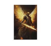 ZLLJXFZZ Angel Poster Archangel, Fiery Sword Wall Art Mural Modern Decoration Hanging Art Poster 16x24inch(40x60cm)