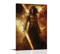 ZLLJXFZZ Angel Poster Archangel, Fiery Sword Wall Art Mural Modern Decoration Hanging Art Poster 20x30inch(50x75cm)