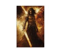 ZLLJXFZZ Angel Poster Archangel, Fiery Sword Wall Art Mural Modern Decoration Hanging Art Poster 24x36inch(60x90cm)