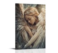 ZLLJXFZZ Angel Poster Guardian, Feather Shield Embrace Wall Art Mural Modern Decoration Hanging Art Poster 20x30inch(50x75cm)