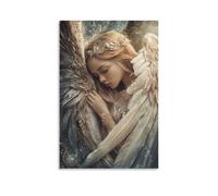 ZLLJXFZZ Angel Poster Guardian, Feather Shield Embrace Wall Art Mural Modern Decoration Hanging Art Poster 16x24inch(40x60cm)