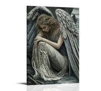 ZLLJXFZZ Angel Poster Lament, Silver Tear Trail Wall Art Mural Modern Decoration Hanging Art Poster 16x24inch(40x60cm)