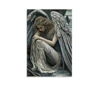 ZLLJXFZZ Angel Poster Lament, Silver Tear Trail Wall Art Mural Modern Decoration Hanging Art Poster 24x36inch(60x90cm)