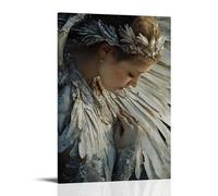 ZLLJXFZZ Angel Poster Lament, Silver Tear Trail Wall Art Mural Modern Decoration Hanging Art Poster 24x36inch(60x90cm)