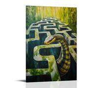 ZLLJXFZZ Animal Oil Painting- A Snake Slithering through A Maze in A Timed Escape Challenge. Wall Art Mural Modern Decoration Hanging Art Poster 20x30inch(50x75cm)