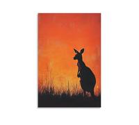 ZLLJXFZZ Animal Poster Australian, Kangaroo Sunset Hop Wall Art Mural Modern Decoration Hanging Art Poster 08x12inch(20x30cm)
