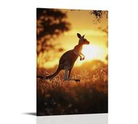 ZLLJXFZZ Animal Poster Australian, Kangaroo Sunset Hop Wall Art Mural Modern Decoration Hanging Art Poster 08x12inch(20x30cm)
