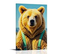 ZLLJXFZZ Animal Poster Bear Suspenders Wall Art Mural Modern Decoration Hanging Art Poster 20x30inch(50x75cm)
