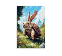 ZLLJXFZZ Animal Poster Fable, Tortoise & Hare Race Wall Art Mural Modern Decoration Hanging Art Poster 24x36inch(60x90cm)