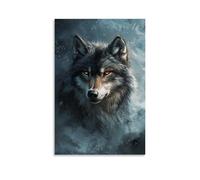 ZLLJXFZZ Animal Poster Heroic, Wolf Guardian Wall Art Mural Modern Decoration Hanging Art Poster 24x36inch(60x90cm)