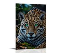 ZLLJXFZZ Animal Poster Jungle, Jaguar Emerald Eye Glow Wall Art Mural Modern Decoration Hanging Art Poster 24x36inch(60x90cm)