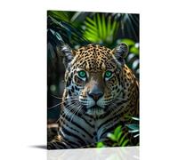 ZLLJXFZZ Animal Poster Jungle, Jaguar Emerald Eye Glow Wall Art Mural Modern Decoration Hanging Art Poster 24x36inch(60x90cm)