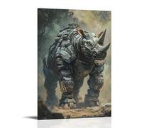 ZLLJXFZZ Animal Poster Mech, Armored Rhino Wall Art Mural Modern Decoration Hanging Art Poster 20x30inch(50x75cm)