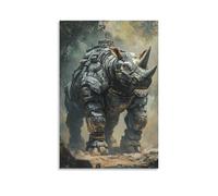 ZLLJXFZZ Animal Poster Mech, Armored Rhino Wall Art Mural Modern Decoration Hanging Art Poster 20x30inch(50x75cm)