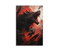 ZLLJXFZZ Animal Poster Nether, Shadow Beast Wall Art Mural Modern Decoration Hanging Art Poster 20x30inch(50x75cm)